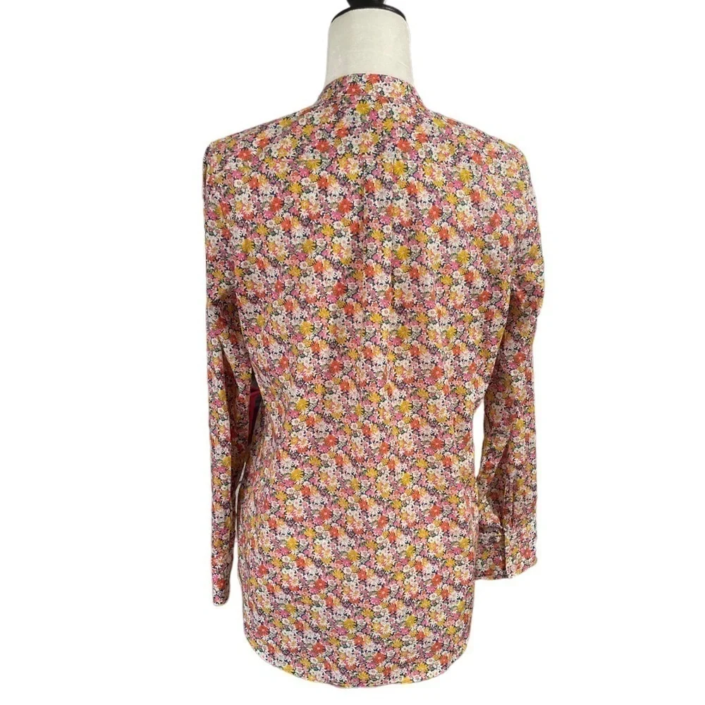 J.Crew Band-collar Ruffle-front shirt in Liberty® Libby Floral Small